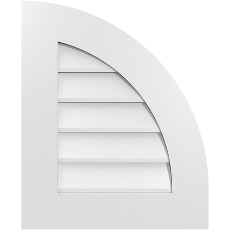 Ekena Millwork Quarter Round Top Right Surface Mount PVC Gable Vent w/ 3-1/2"W x 1"P Standard Frame, 18"W x 22"H GVPQR18X2201SN